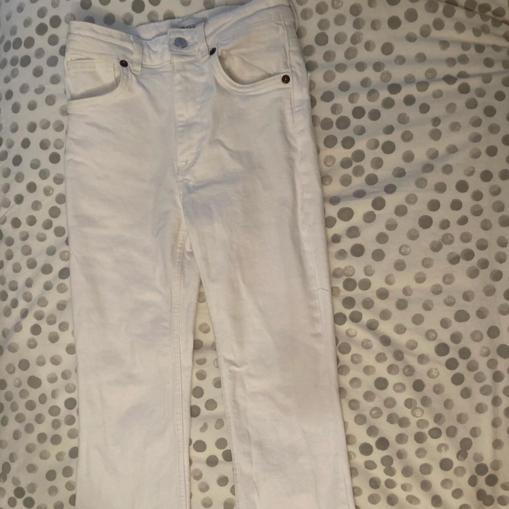 Zara white straight jeans